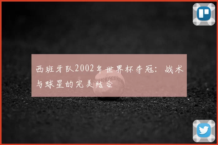西班牙队2002年世界杯夺冠：战术与球星的完美结合
